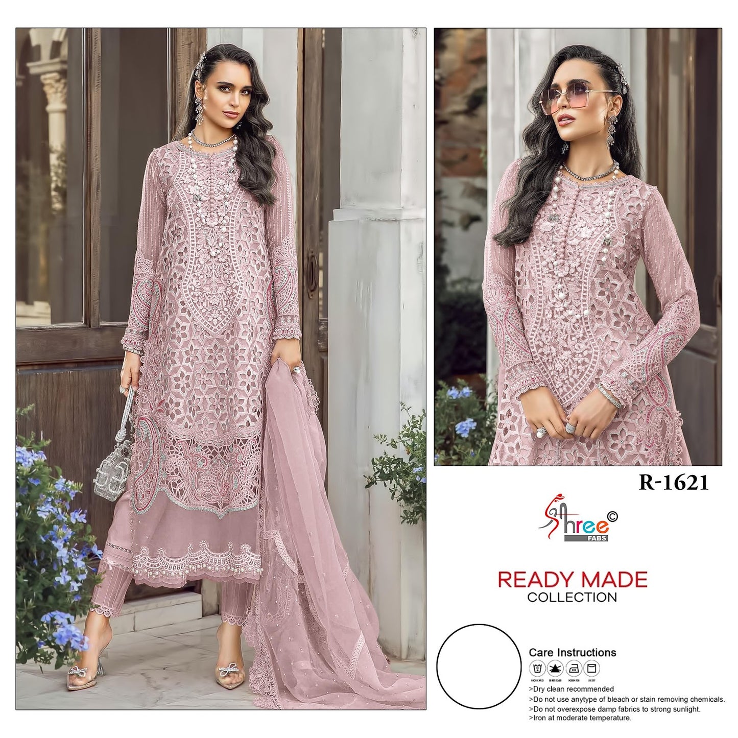 R 1621 Shree Fabs Organza Pakistani Readymade Suits Manufacturer India