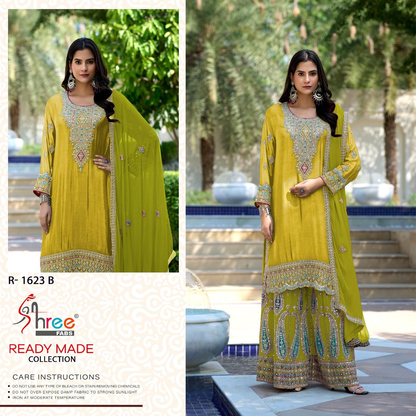 R 1623 Shree Fabs Chinon Pakistani Readymade Suits Supplier India