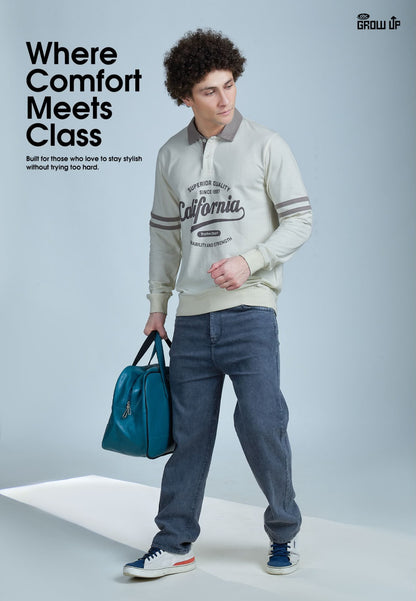 R 1626 Full Sleeves Growup Cotton Looper Mens Tshirts Wholesaler Ahmedabad