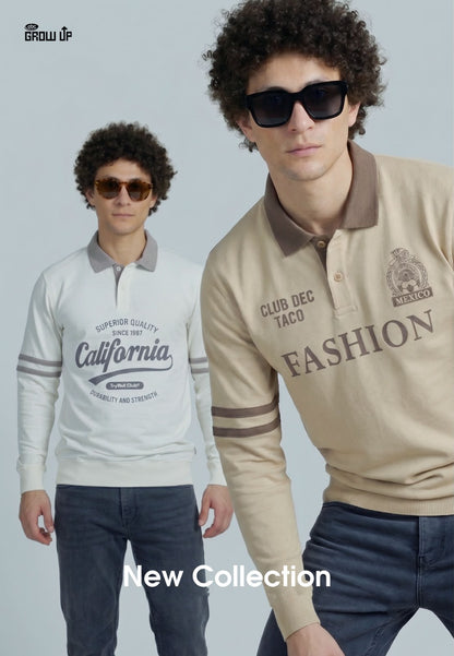 R 1626 Full Sleeves Growup Cotton Looper Mens Tshirts Wholesaler Ahmedabad