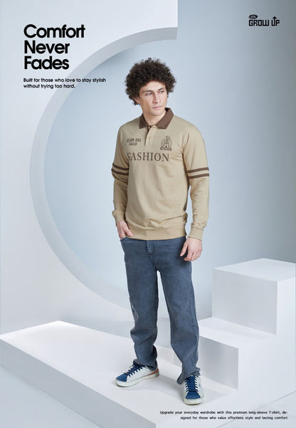 R 1626 Full Sleeves Growup Cotton Looper Mens Tshirts Wholesaler Ahmedabad