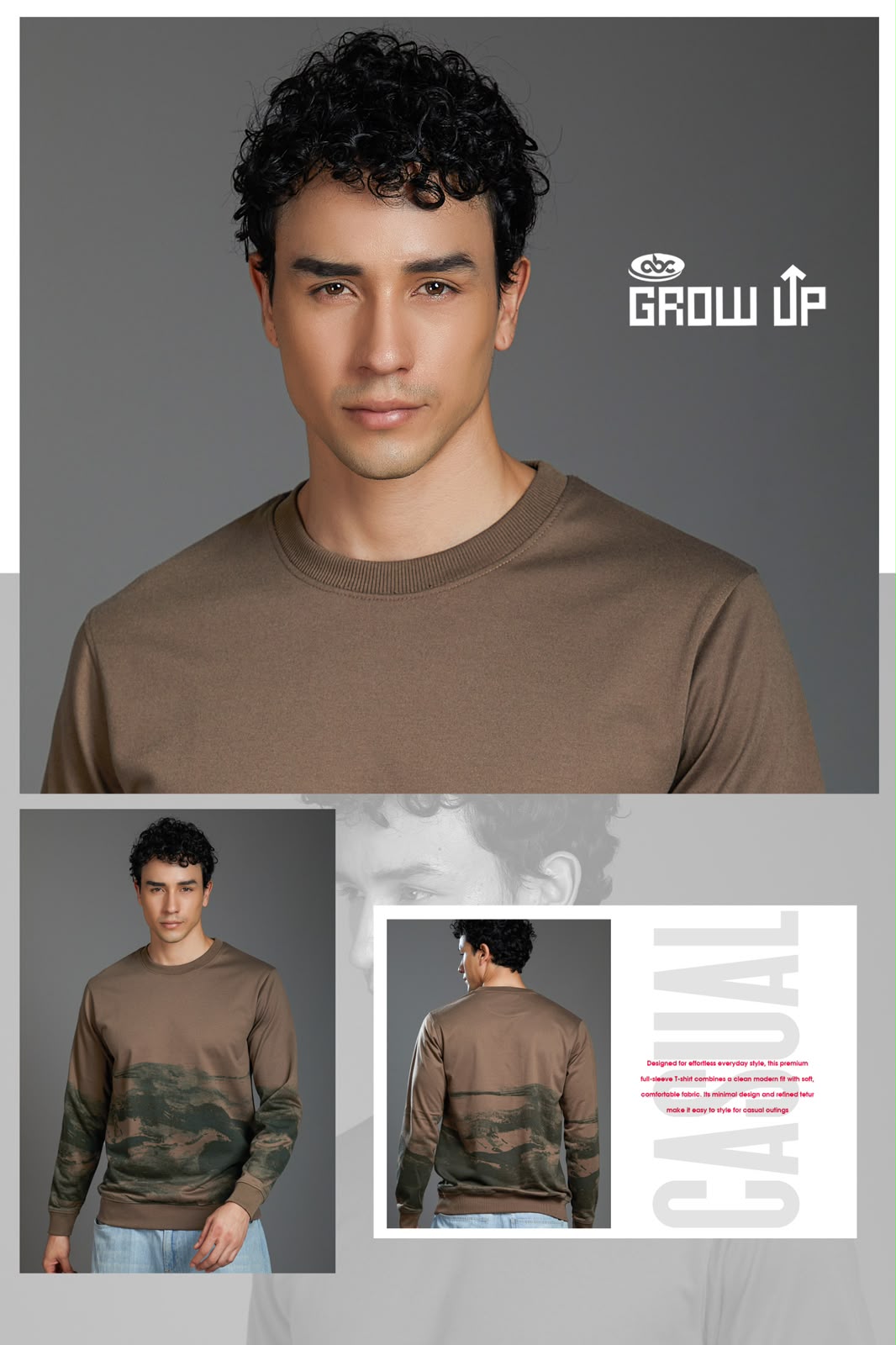 R 1628 Full Sleeves Growup Imported Mens Tshirts Supplier Gujarat