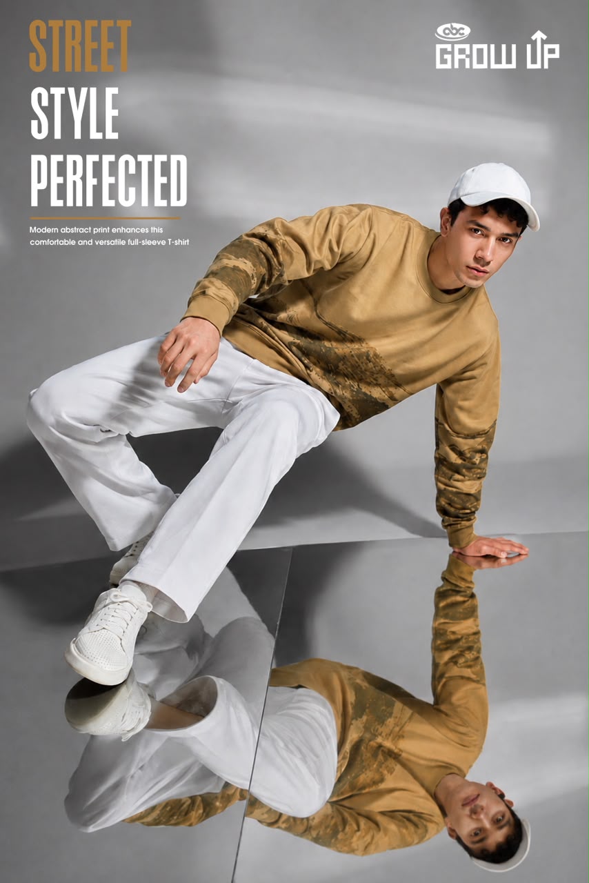 R 1628 Full Sleeves Growup Imported Mens Tshirts Supplier Gujarat