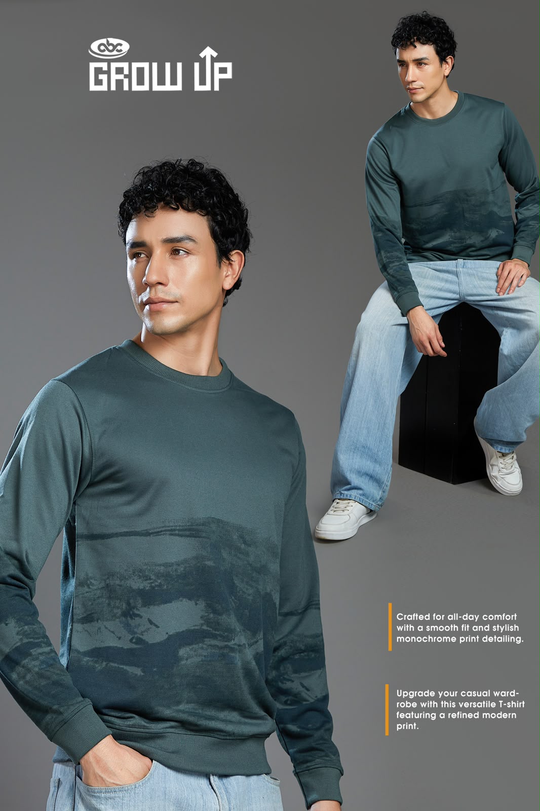 R 1628 Full Sleeves Growup Imported Mens Tshirts Supplier Gujarat