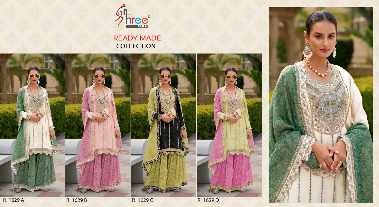 R 1629 Shree Fabs Chinon Pakistani Readymade Suits Wholesaler Ahmedabad