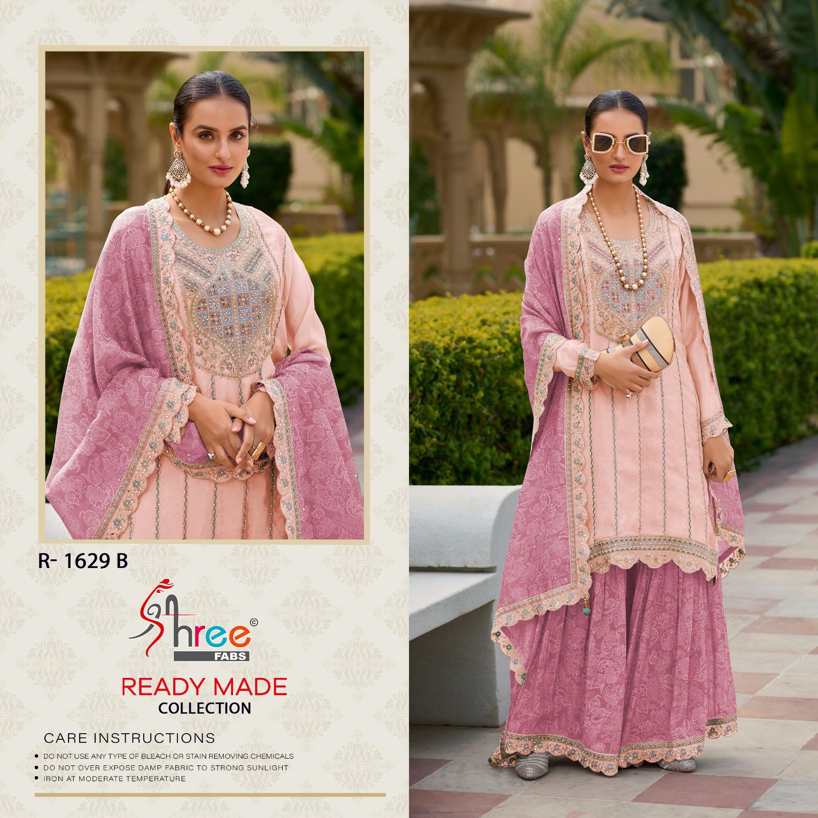 R 1629 Shree Fabs Chinon Pakistani Readymade Suits Wholesaler Ahmedabad