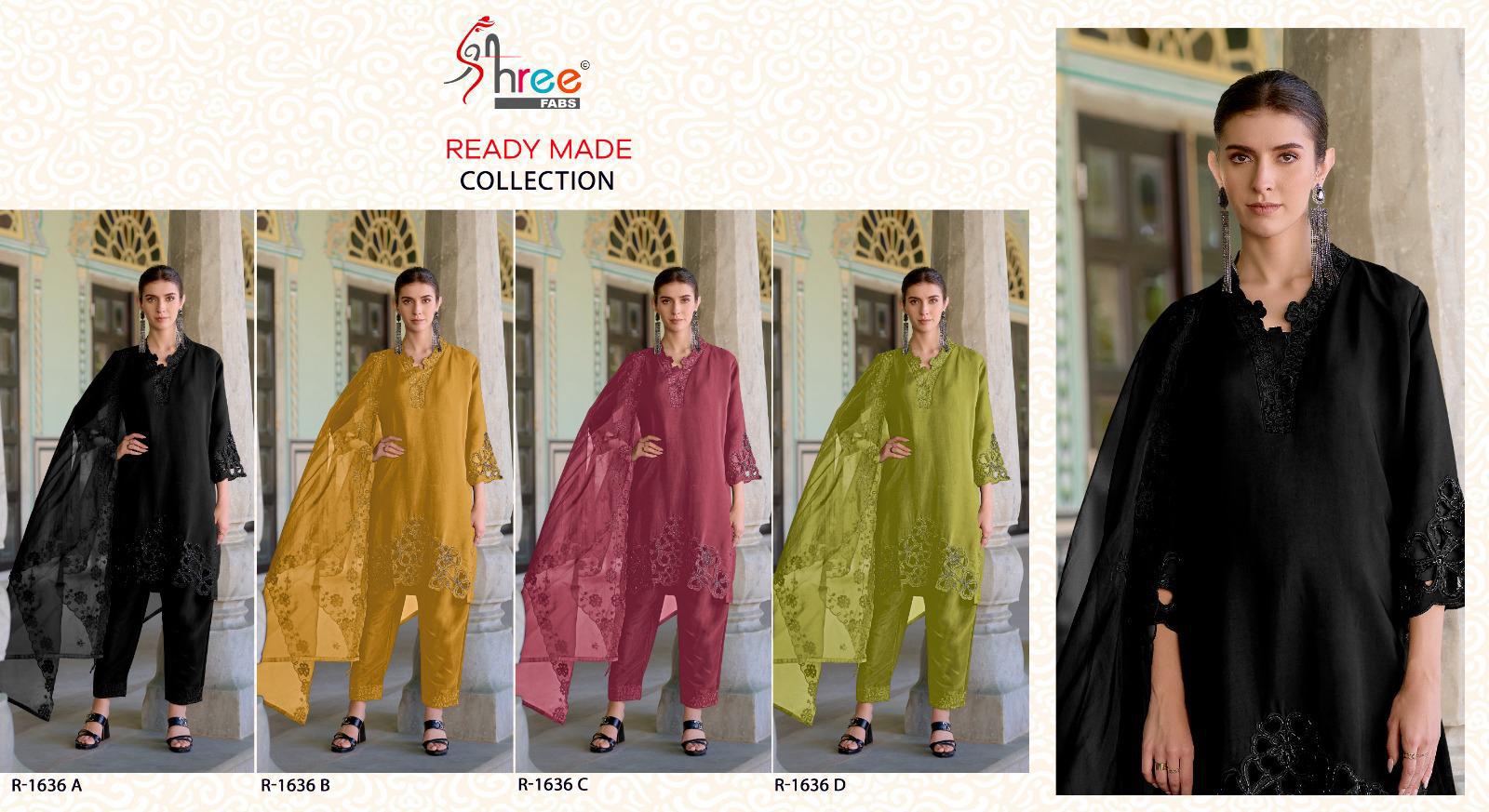 R 1636 Shree Fabs Roman Silk Pakistani Readymade Suits Manufacturer