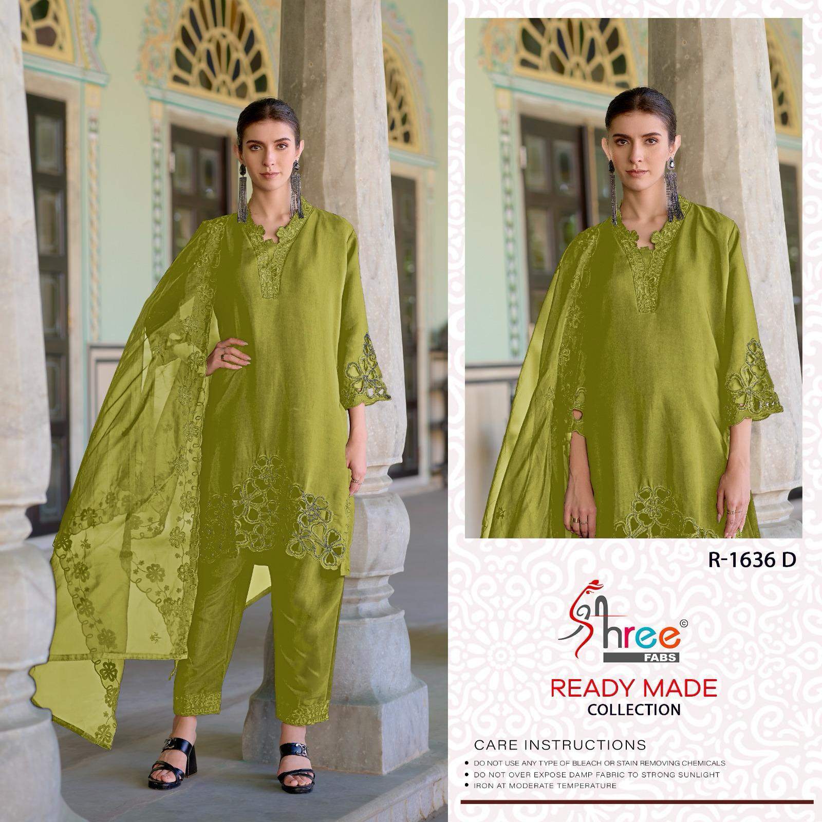 R 1636 Shree Fabs Roman Silk Pakistani Readymade Suits Manufacturer