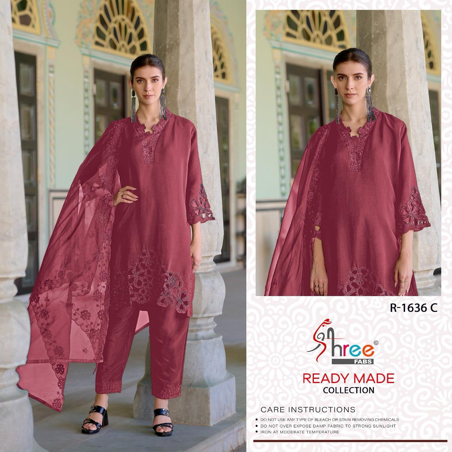 R 1636 Shree Fabs Roman Silk Pakistani Readymade Suits Manufacturer