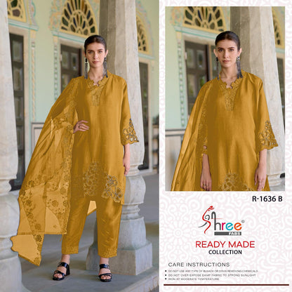 R 1636 Shree Fabs Roman Silk Pakistani Readymade Suits Manufacturer