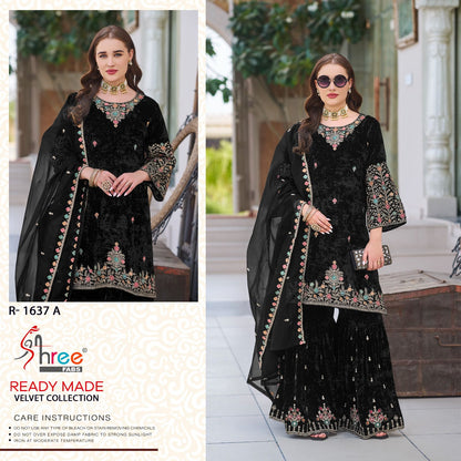 R 1637 Shree Fabs Readymade Velvet Suits Manufacturer Gujarat