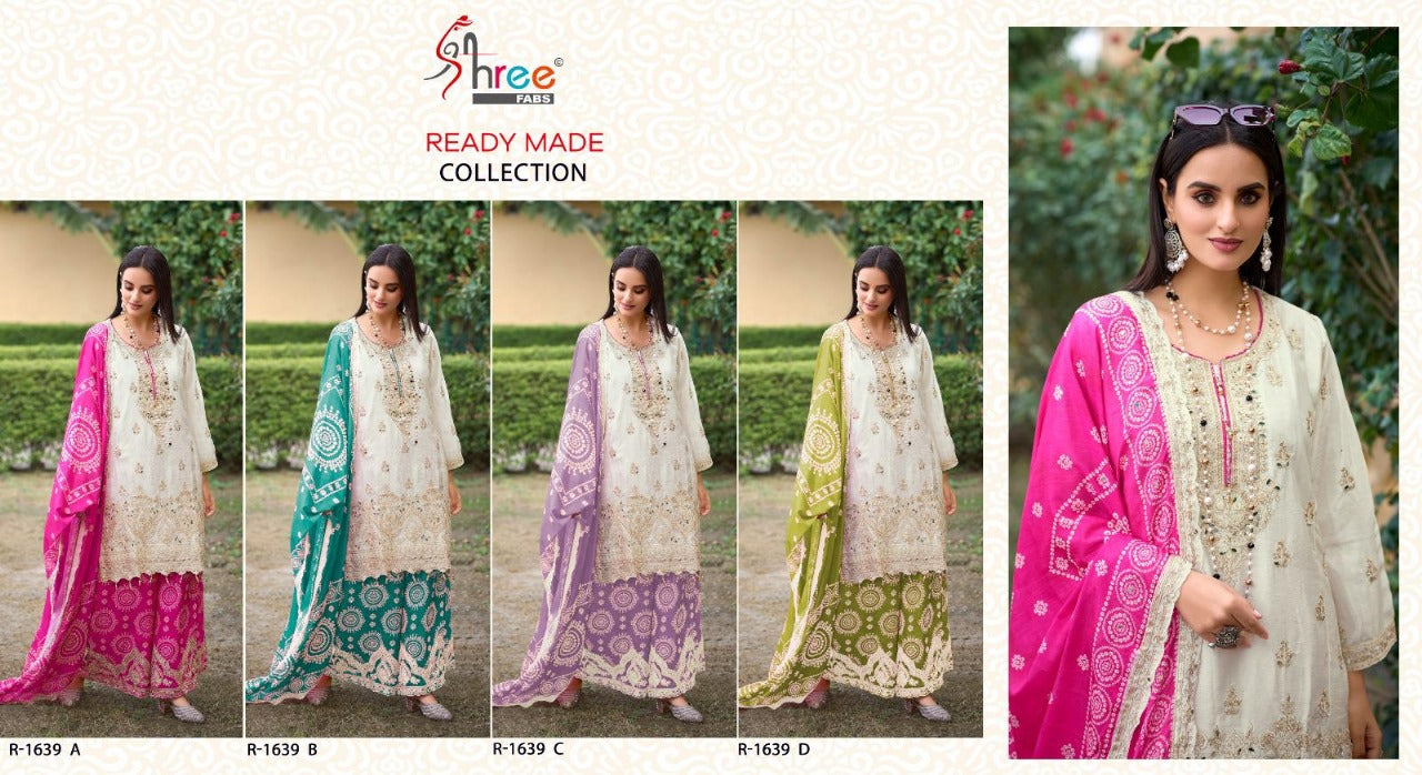 R 1639 Shree Fabs Chinon Pakistani Readymade Suits Manufacturer Ahmedabad
