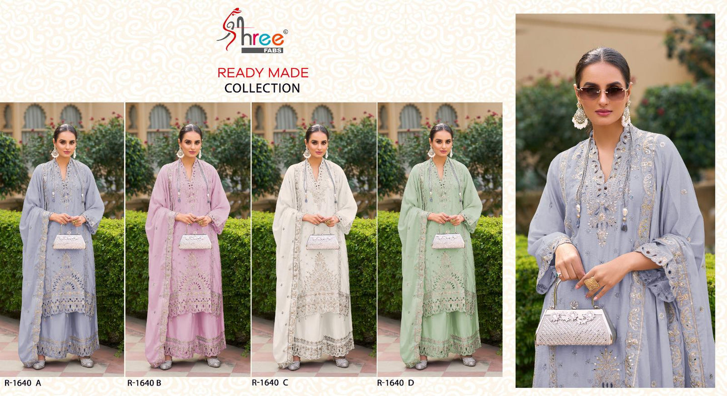R 1640 Shree Fabs Chinon Pakistani Readymade Suits Wholesaler India