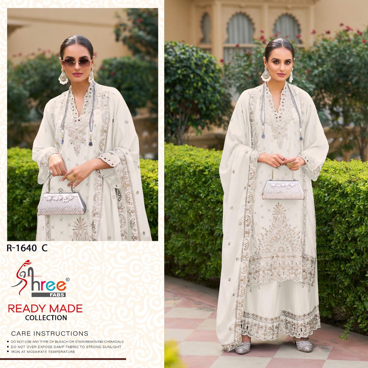 R 1640 Shree Fabs Chinon Pakistani Readymade Suits Wholesaler India