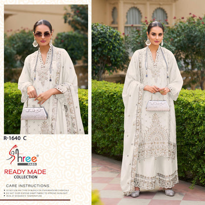 R 1640 Shree Fabs Chinon Pakistani Readymade Suits Wholesaler India