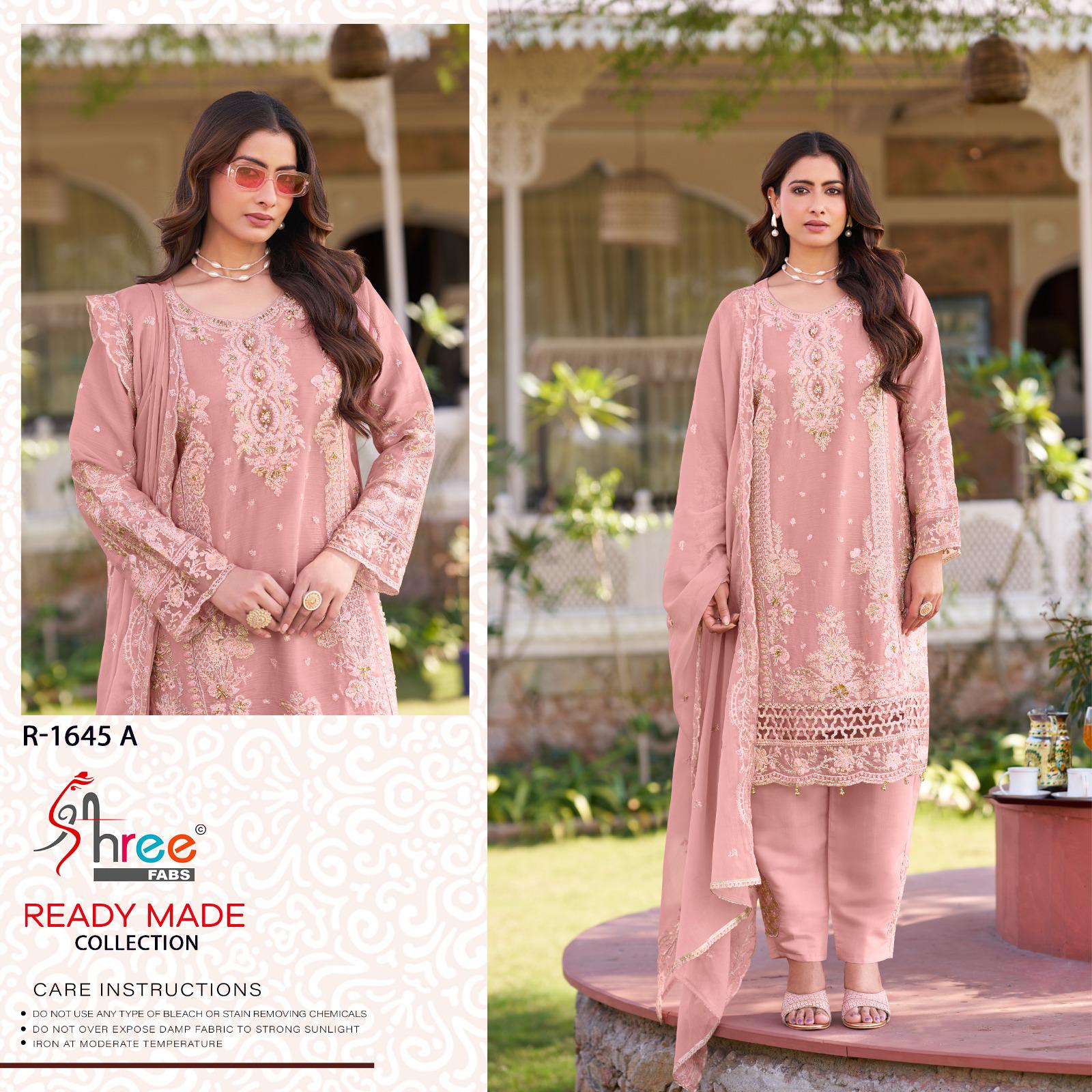 R 1645 Shree Fabs Chiffon Pakistani Readymade Suits Wholesaler Ahmedabad