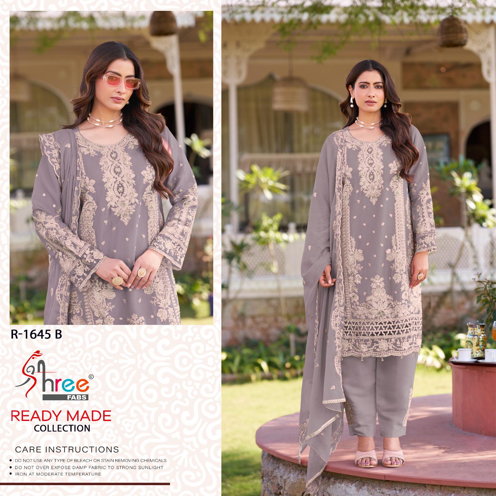 R 1645 Shree Fabs Chiffon Pakistani Readymade Suits Wholesaler Ahmedabad