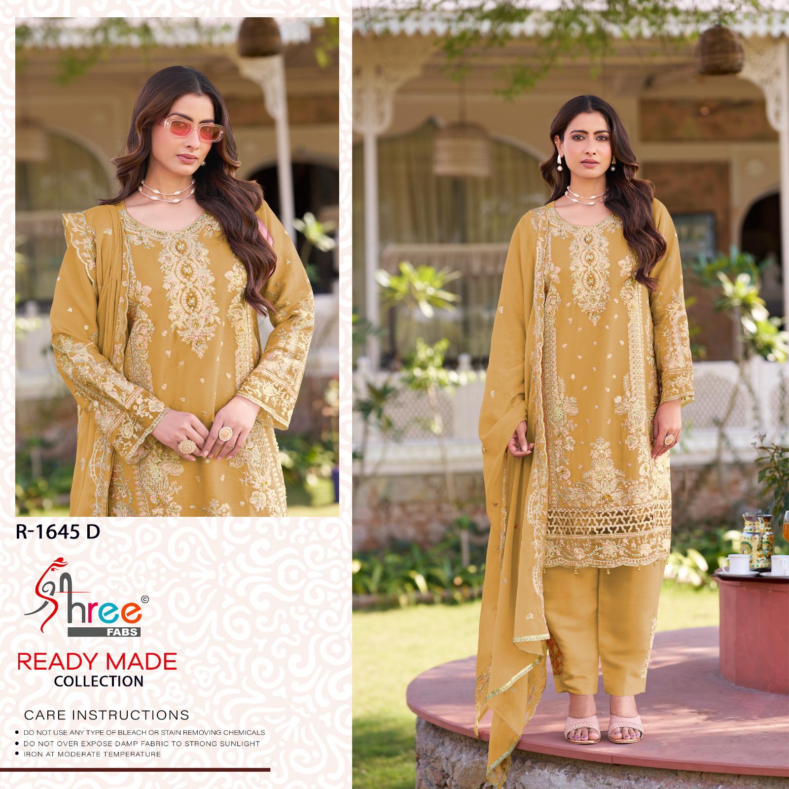 R 1645 Shree Fabs Chiffon Pakistani Readymade Suits Wholesaler Ahmedabad