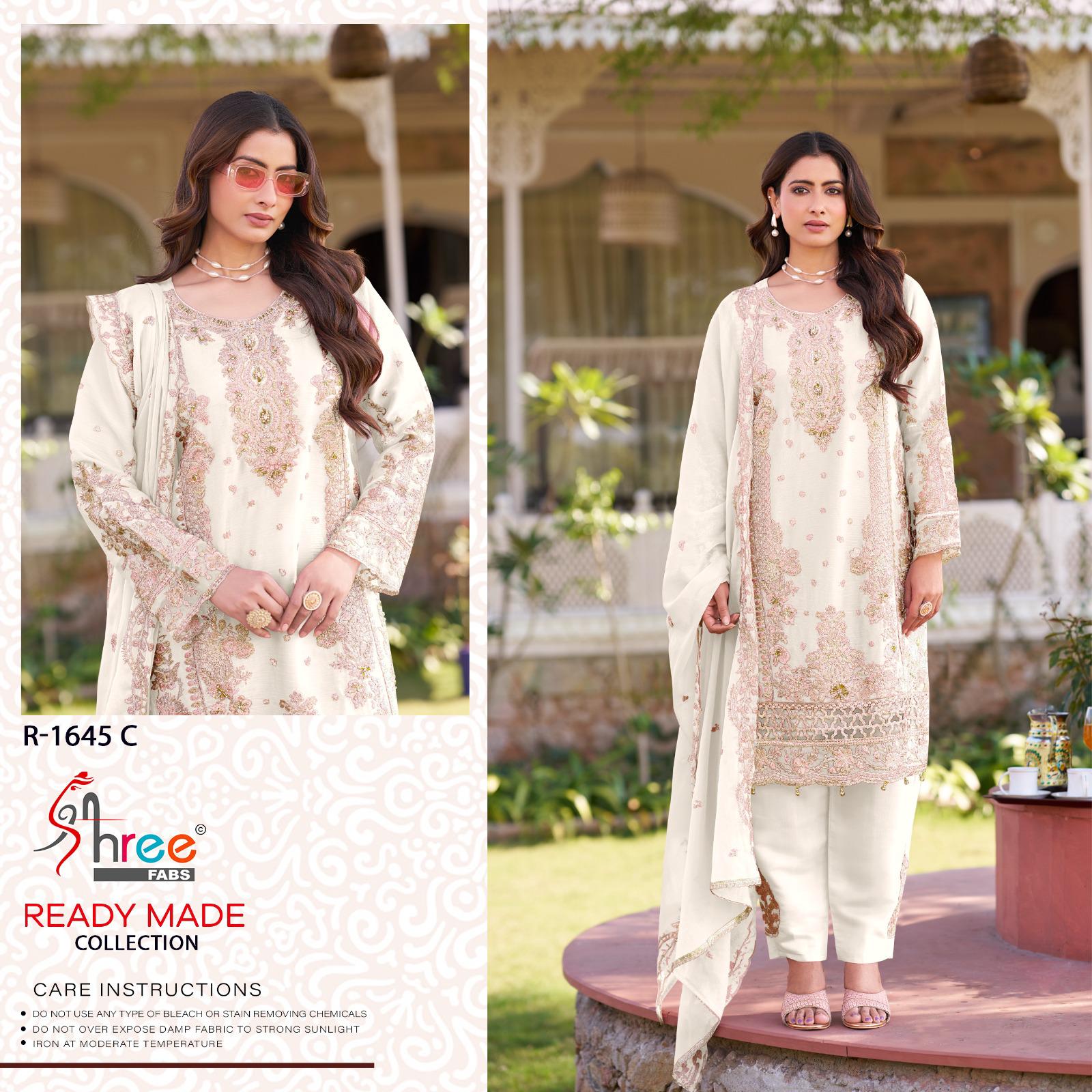 R 1645 Shree Fabs Chiffon Pakistani Readymade Suits Wholesaler Ahmedabad