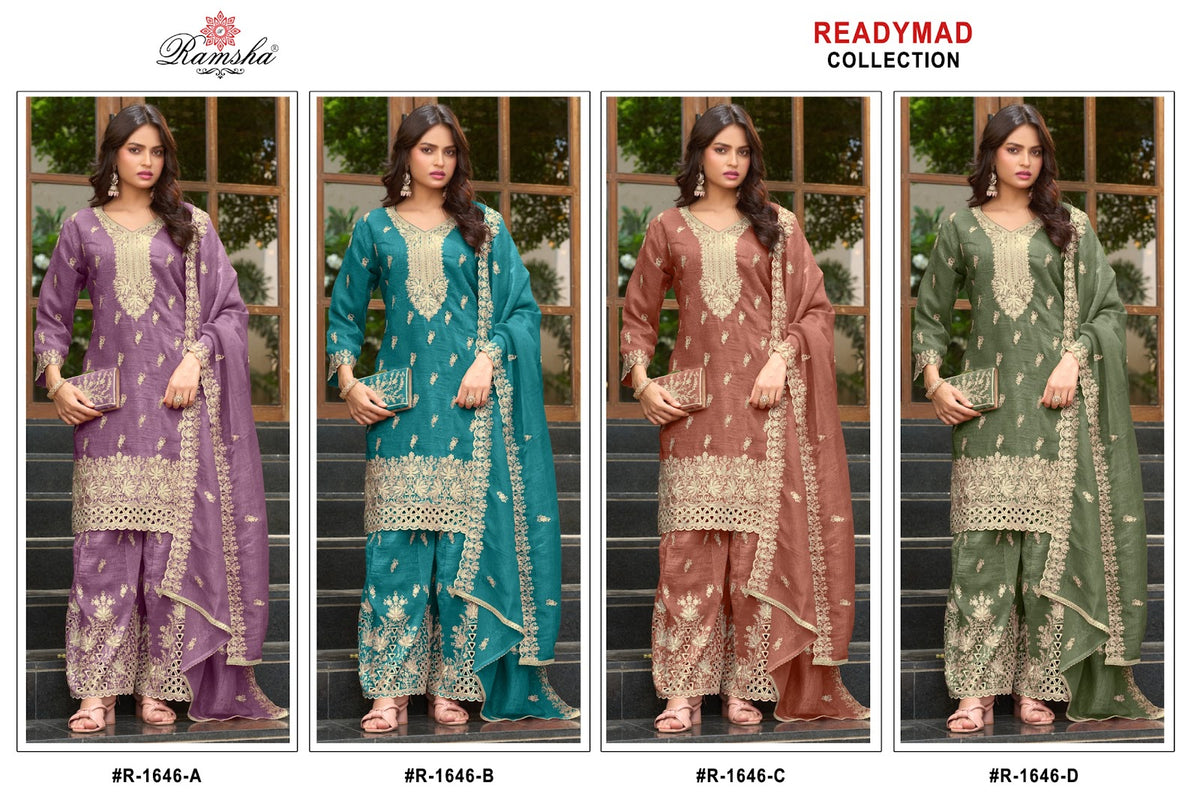 R 1646 Ramsha Crunchy Pakistani Readymade Suits Supplier
