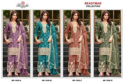R 1646 Ramsha Crunchy Pakistani Readymade Suits Supplier