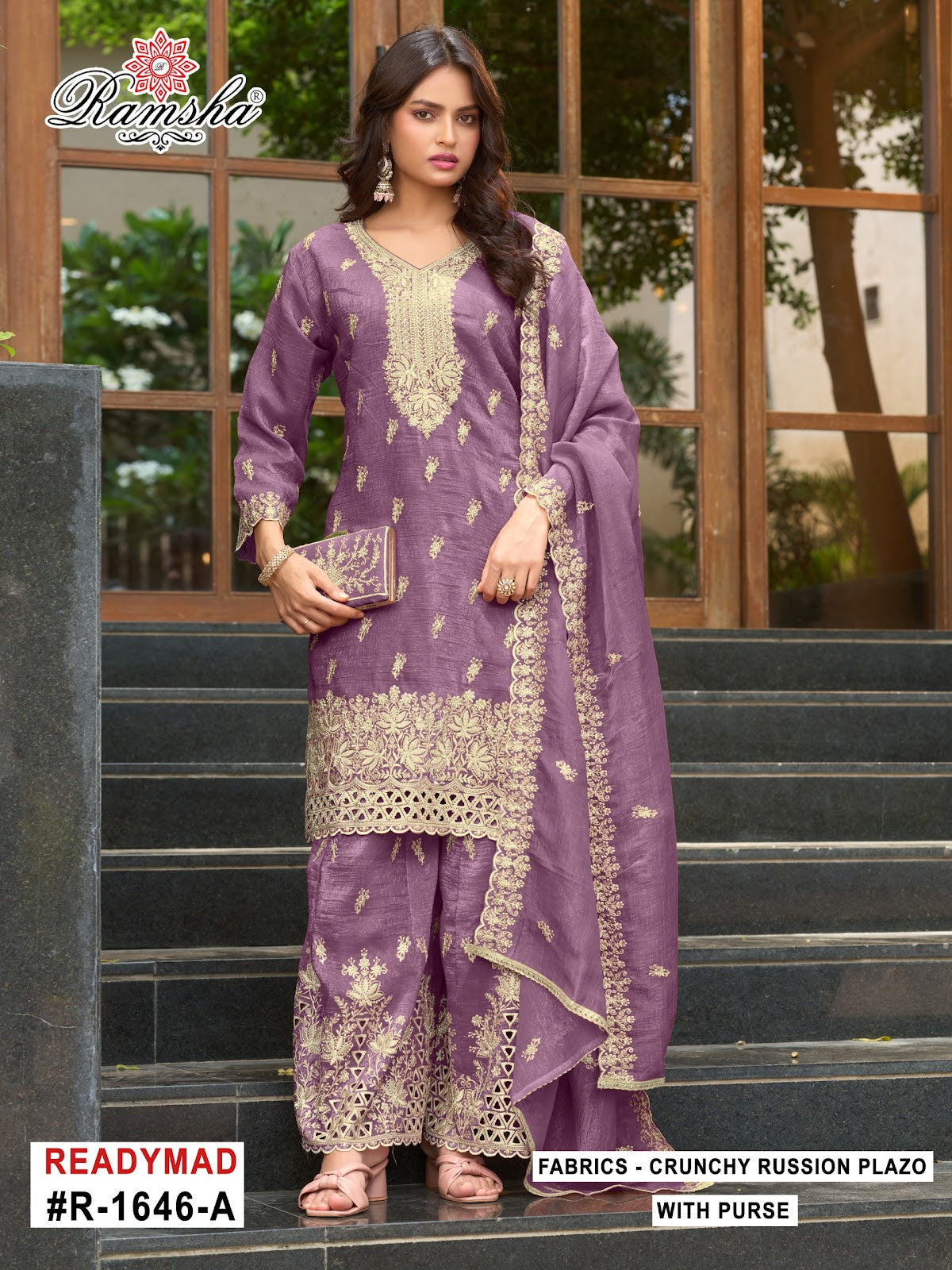 R 1646 Ramsha Crunchy Pakistani Readymade Suits Supplier