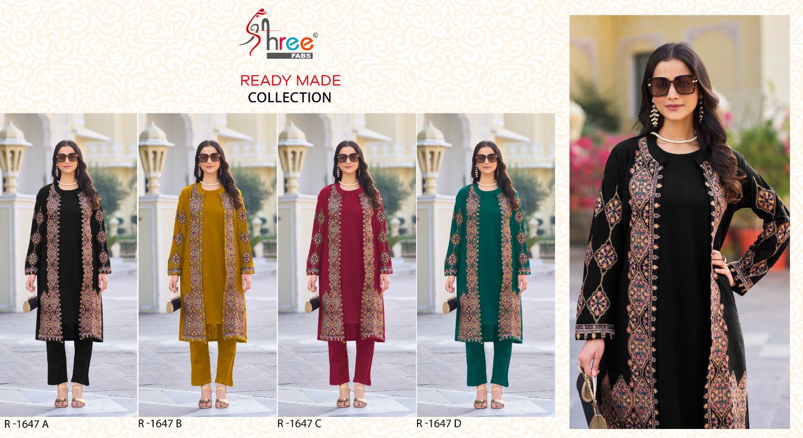 R 1647 Pashmina Shree Fabs Woolen Pakistani Readymade Suits Exporter Gujarat