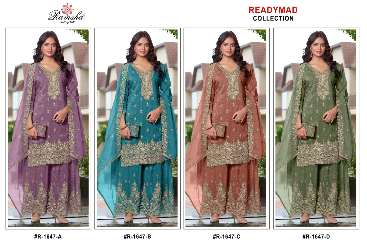 R 1647 Ramsha Crunchy Pakistani Readymade Suits Manufacturer
