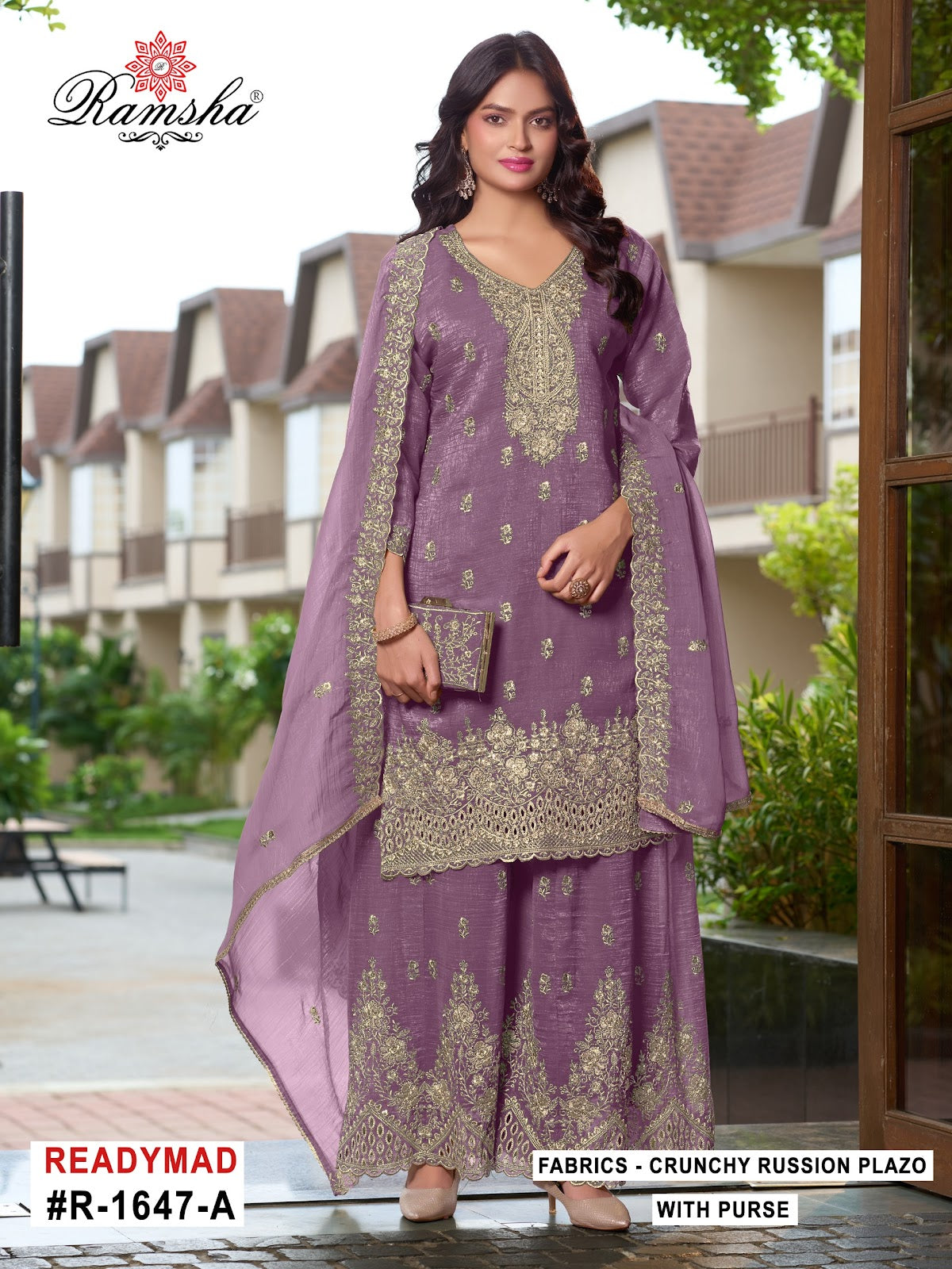 R 1647 Ramsha Crunchy Pakistani Readymade Suits Manufacturer