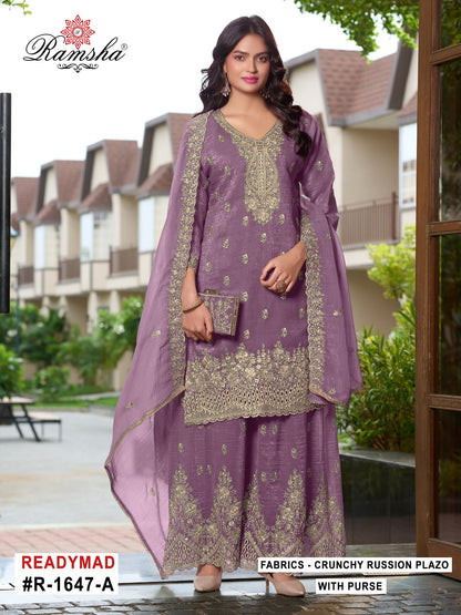 R 1647 Ramsha Crunchy Pakistani Readymade Suits Manufacturer