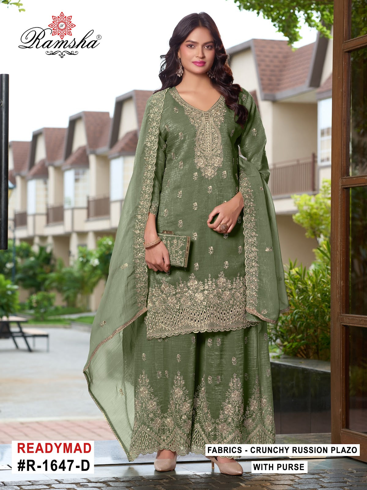 R 1647 Ramsha Crunchy Pakistani Readymade Suits Manufacturer
