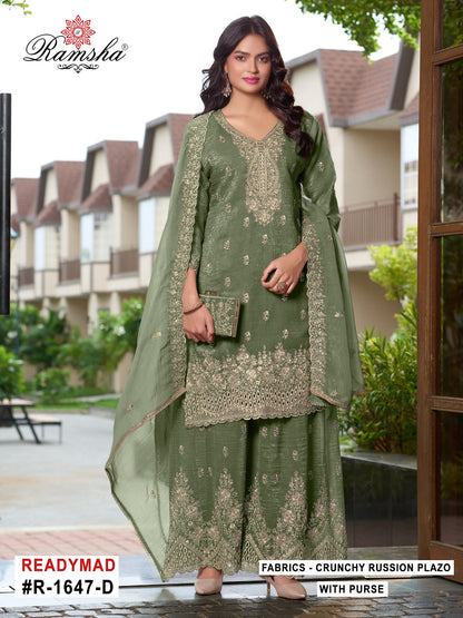 R 1647 Ramsha Crunchy Pakistani Readymade Suits Manufacturer