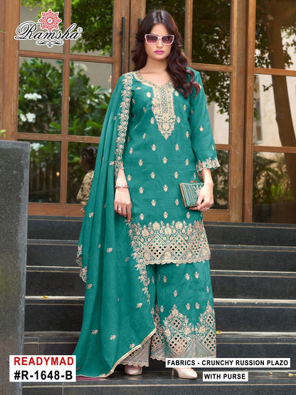 R 1648 Ramsha Crunchy Pakistani Readymade Suits Supplier