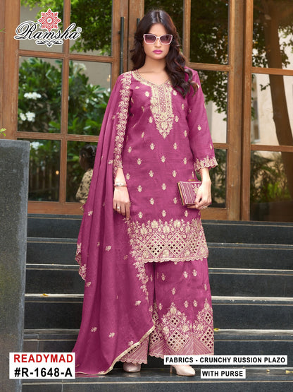 R 1648 Ramsha Crunchy Pakistani Readymade Suits Supplier