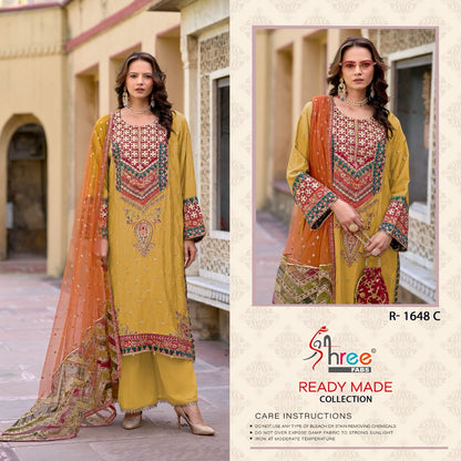 R 1648 Shree Fabs Chinon Pakistani Readymade Suits Wholesale Price