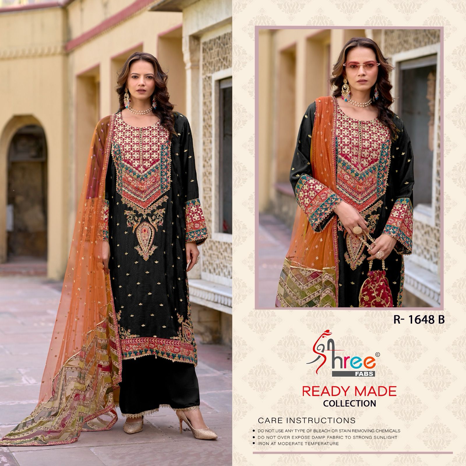 R 1648 Shree Fabs Chinon Pakistani Readymade Suits Wholesale Price