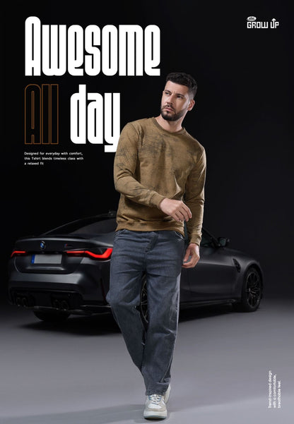 R 1652 Full Sleeves Growup Imported Mens Tshirts Supplier India