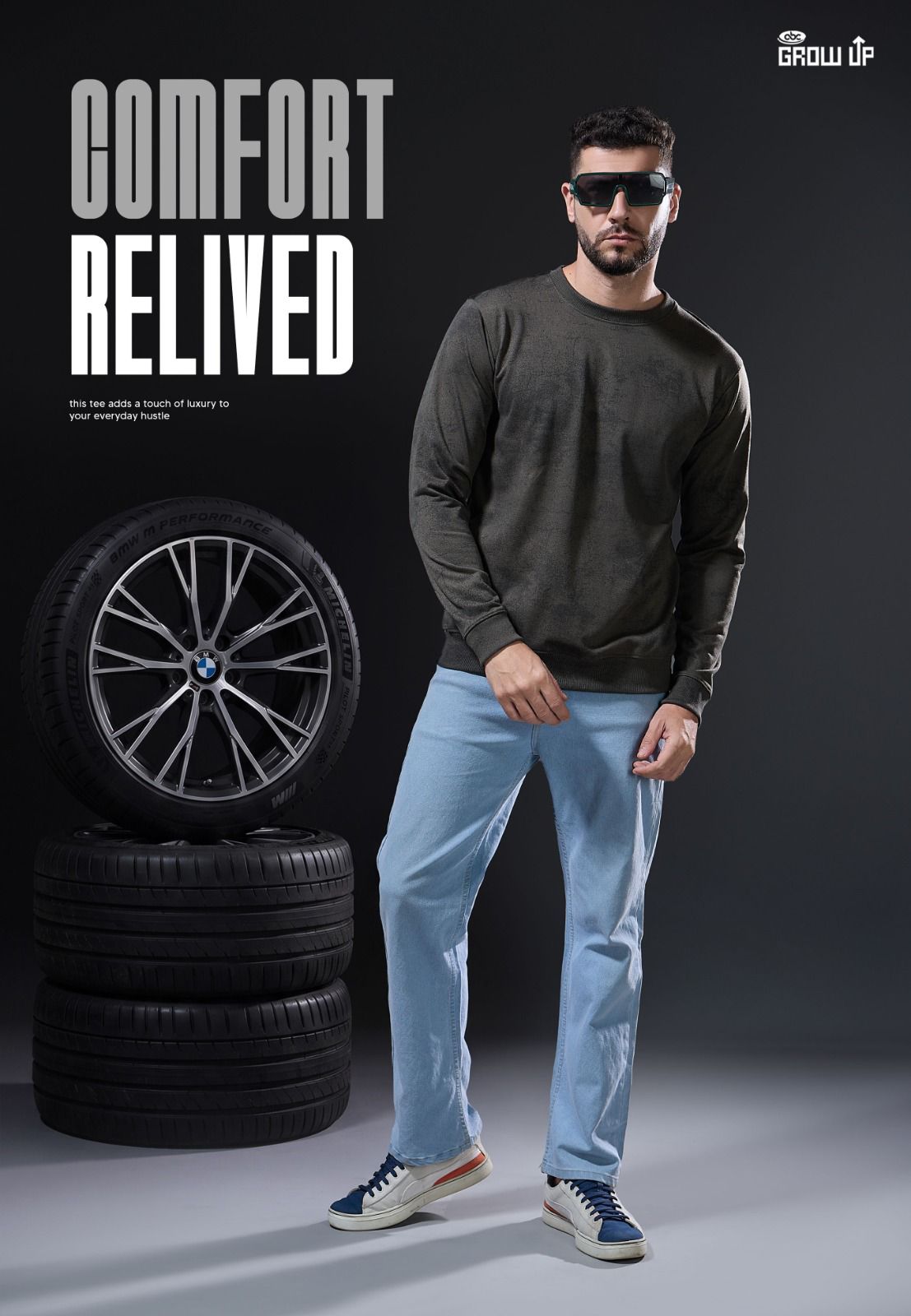 R 1652 Full Sleeves Growup Imported Mens Tshirts Supplier India