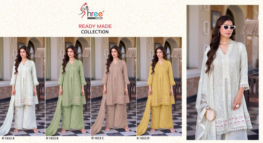 R 1653 Shree Fabs Chiffon Pakistani Readymade Suits Exporter Ahmedabad