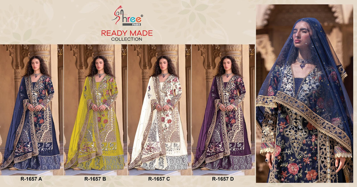 R 1657 Shree Fabs Organza Pakistani Readymade Suits Supplier Ahmedabad
