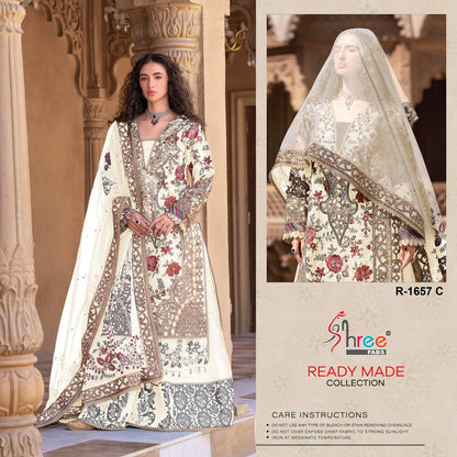 R 1657 Shree Fabs Organza Pakistani Readymade Suits Supplier Ahmedabad