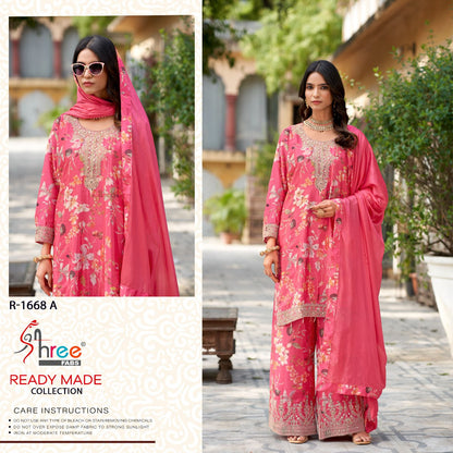 R 1668 Shree Fabs Chinon Pakistani Readymade Suits Wholesale Price