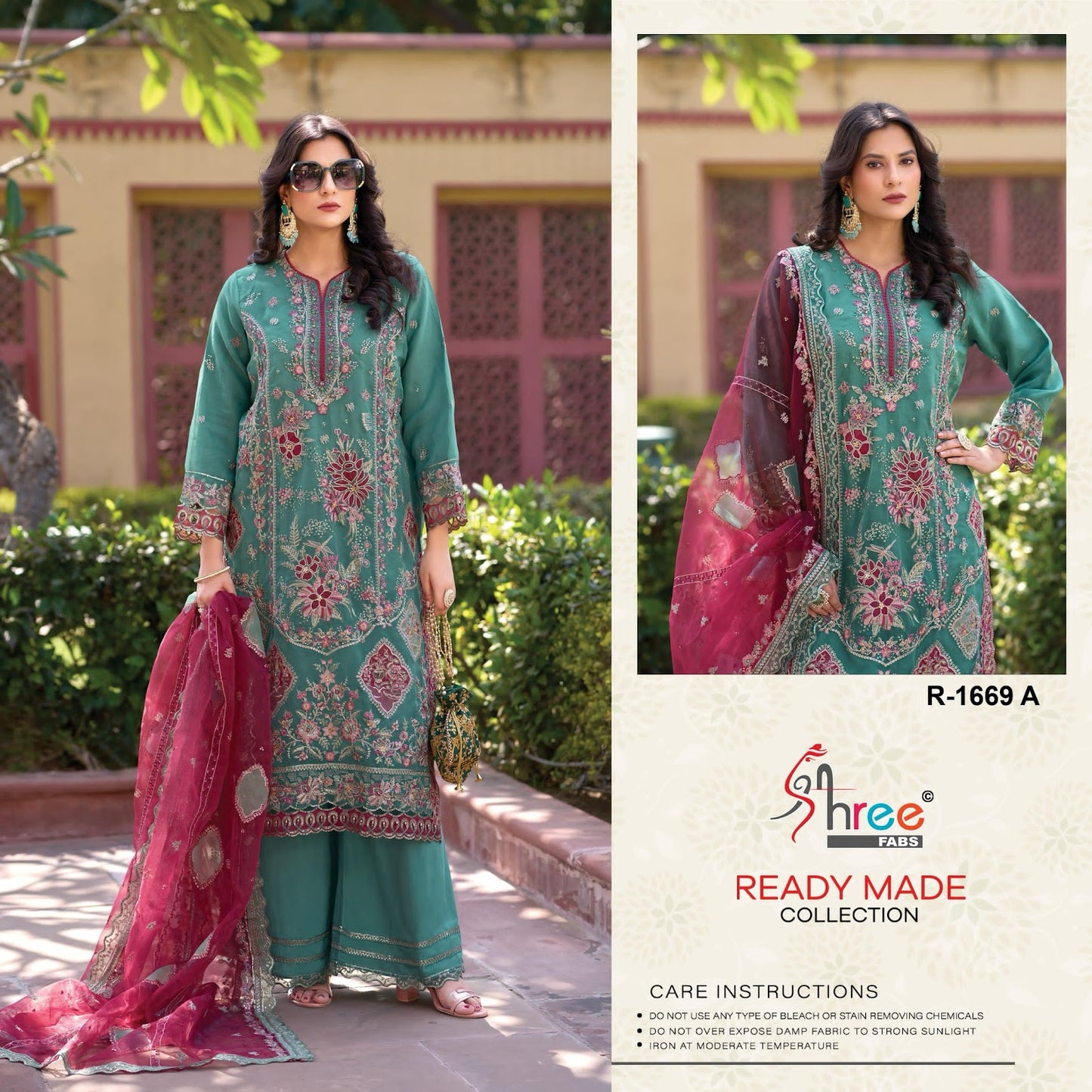 R 1669 Shree Fabs Organza Pakistani Readymade Suits Supplier India