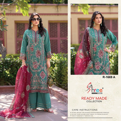 R 1669 Shree Fabs Organza Pakistani Readymade Suits Supplier India