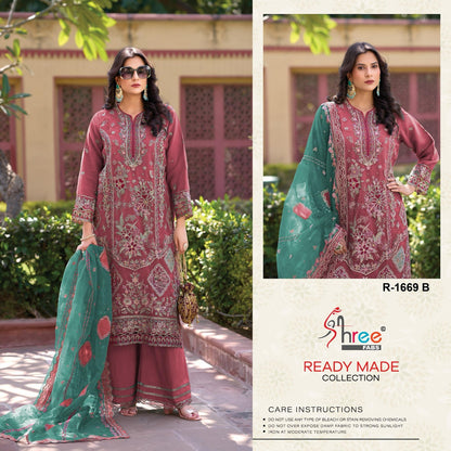R 1669 Shree Fabs Organza Pakistani Readymade Suits Supplier India