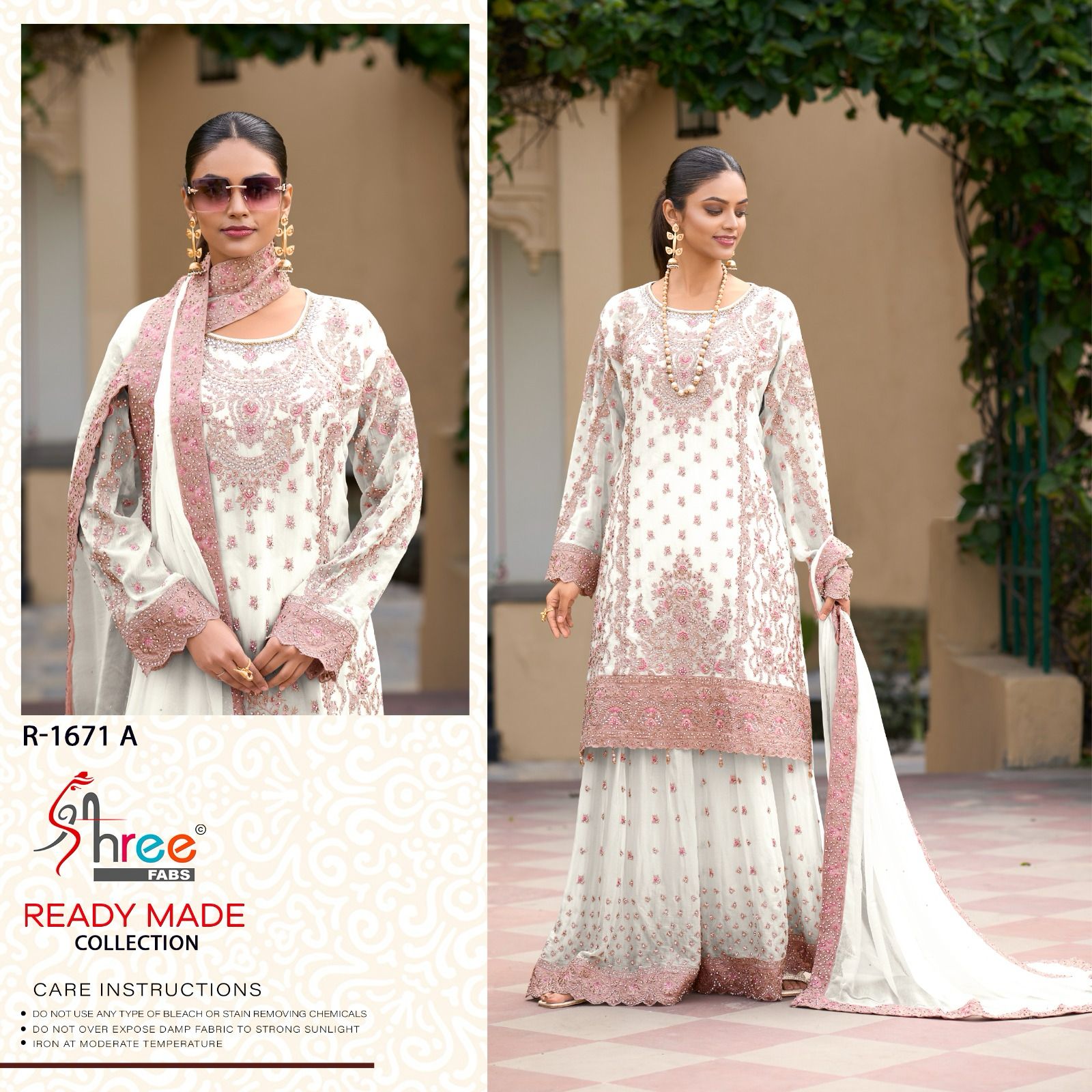 R 1671 Specially Eid Collection Shree Fabs Chinon Pakistani Readymade Suits Manufacturer Ahmedabad
