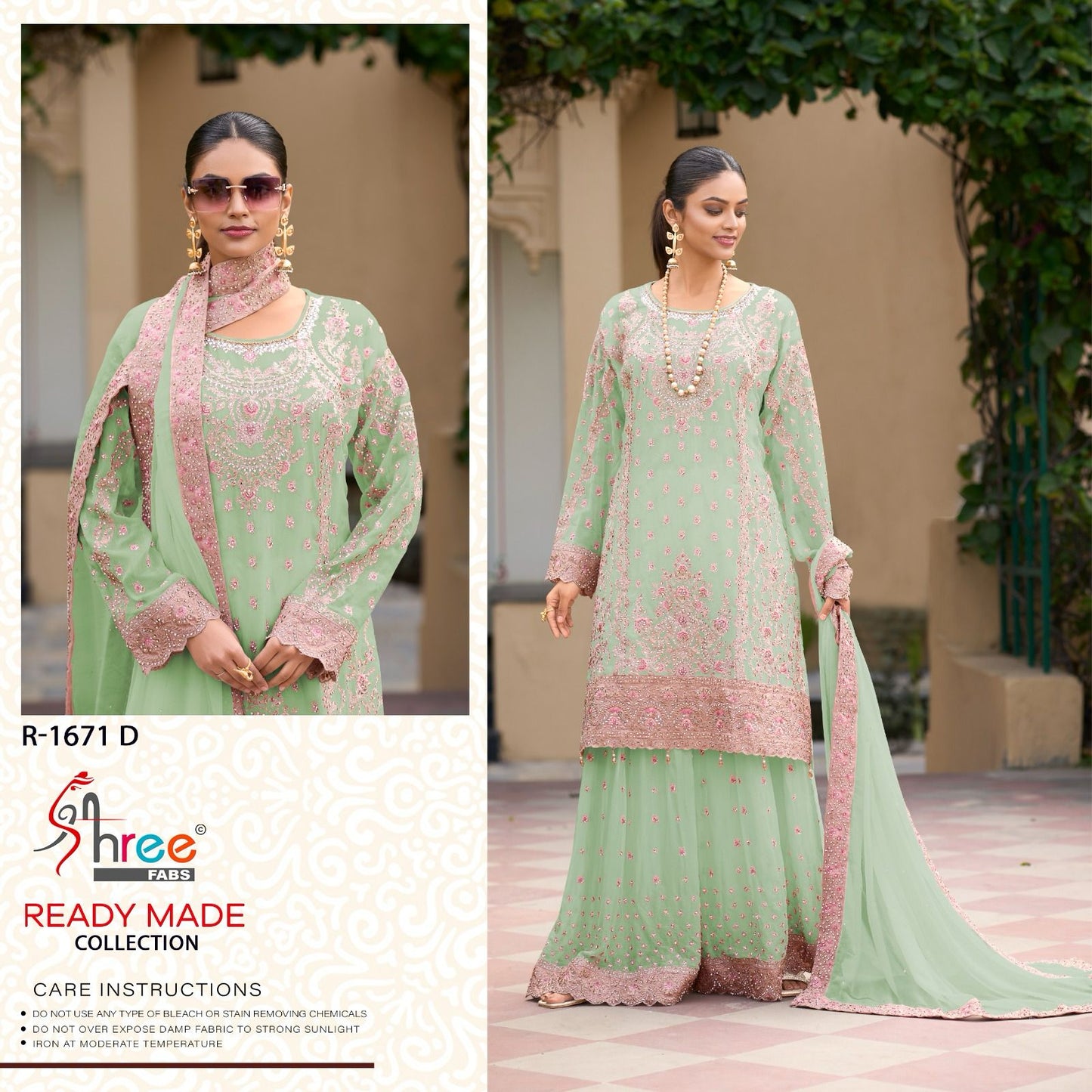 R 1671 Specially Eid Collection Shree Fabs Chinon Pakistani Readymade Suits Manufacturer Ahmedabad