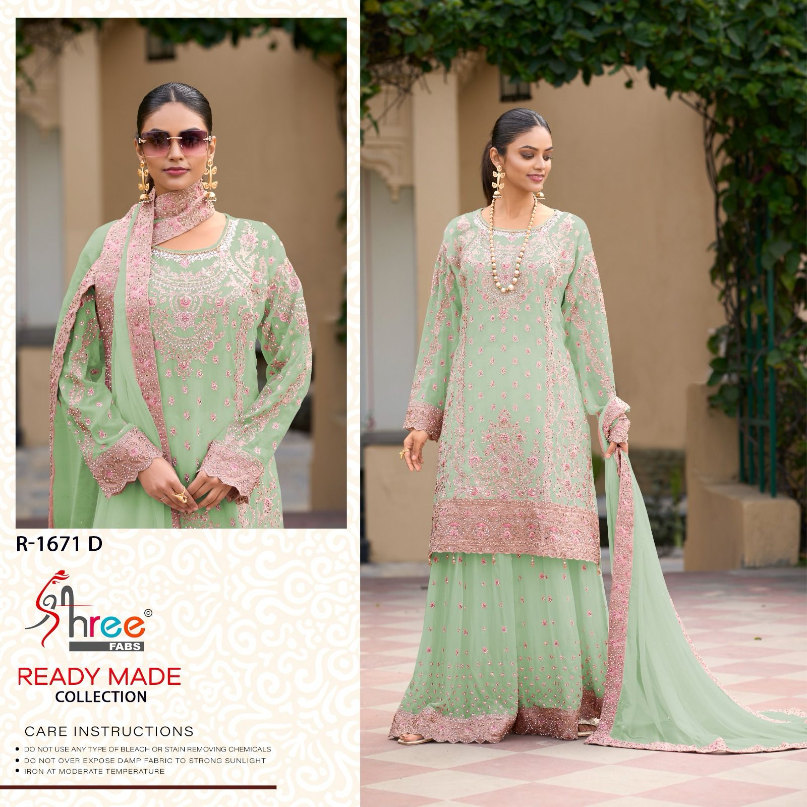 R 1671 Specially Eid Collection Shree Fabs Chinon Pakistani Readymade Suits Manufacturer Ahmedabad
