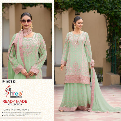 R 1671 Specially Eid Collection Shree Fabs Chinon Pakistani Readymade Suits Manufacturer Ahmedabad