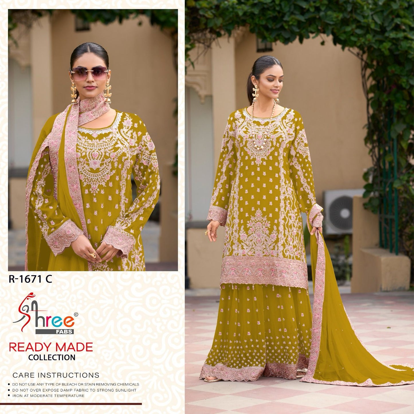 R 1671 Specially Eid Collection Shree Fabs Chinon Pakistani Readymade Suits Manufacturer Ahmedabad